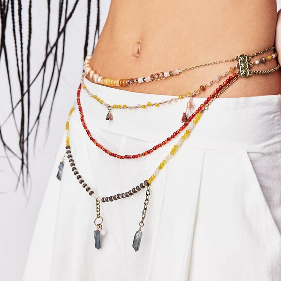 FREE PEOPLE x Ariana Ost Secret Life Crystal Belly Chain NWT - Picture 2 of 7